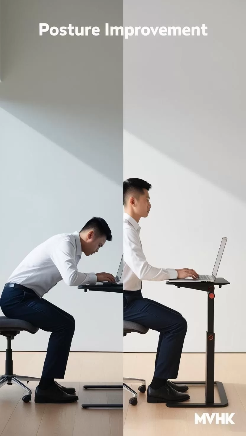 Correct laptop screen height for perfect posture"