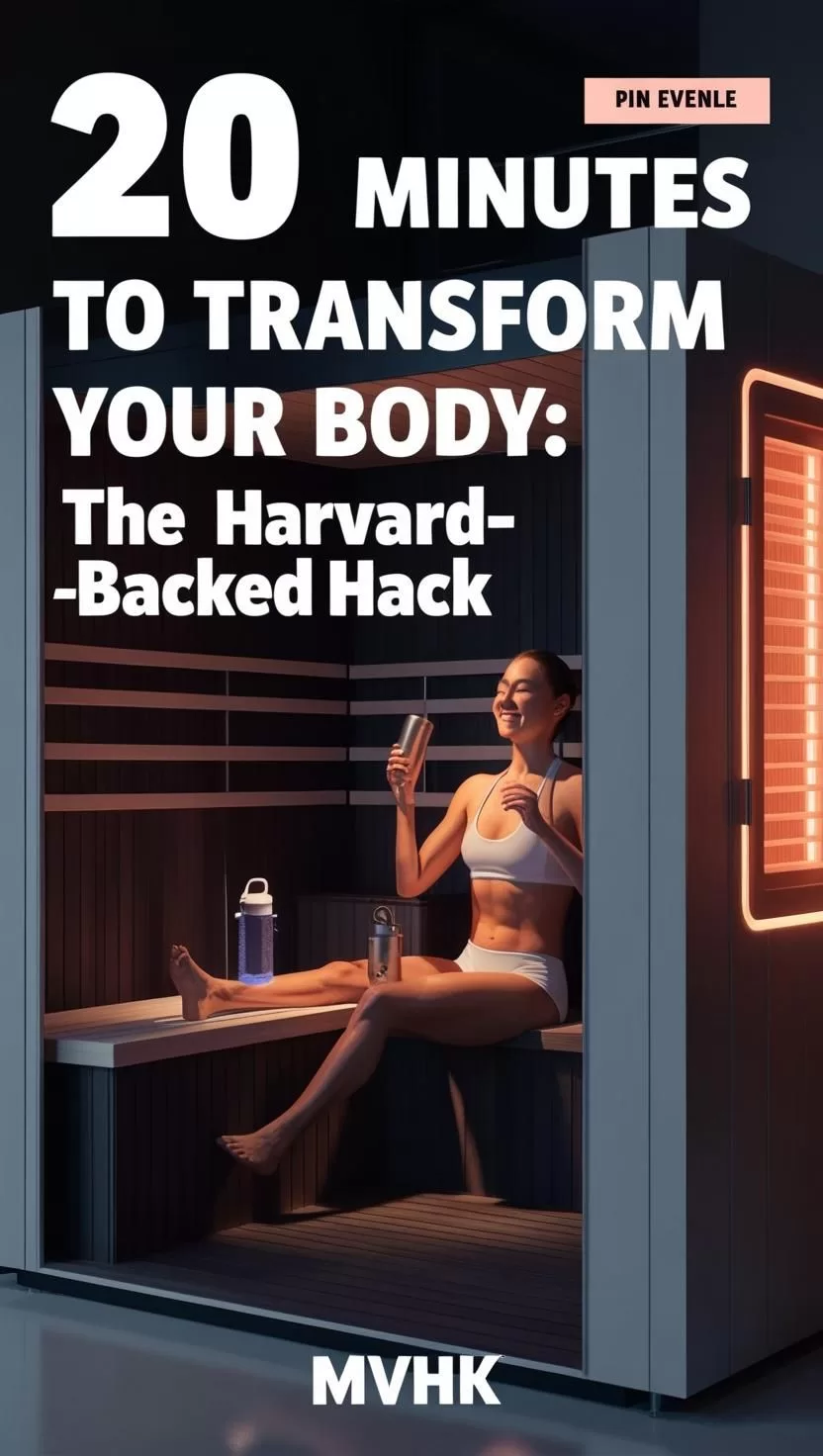 Professional in infrared sauna practicing 20-minute heat therapy for health transformation