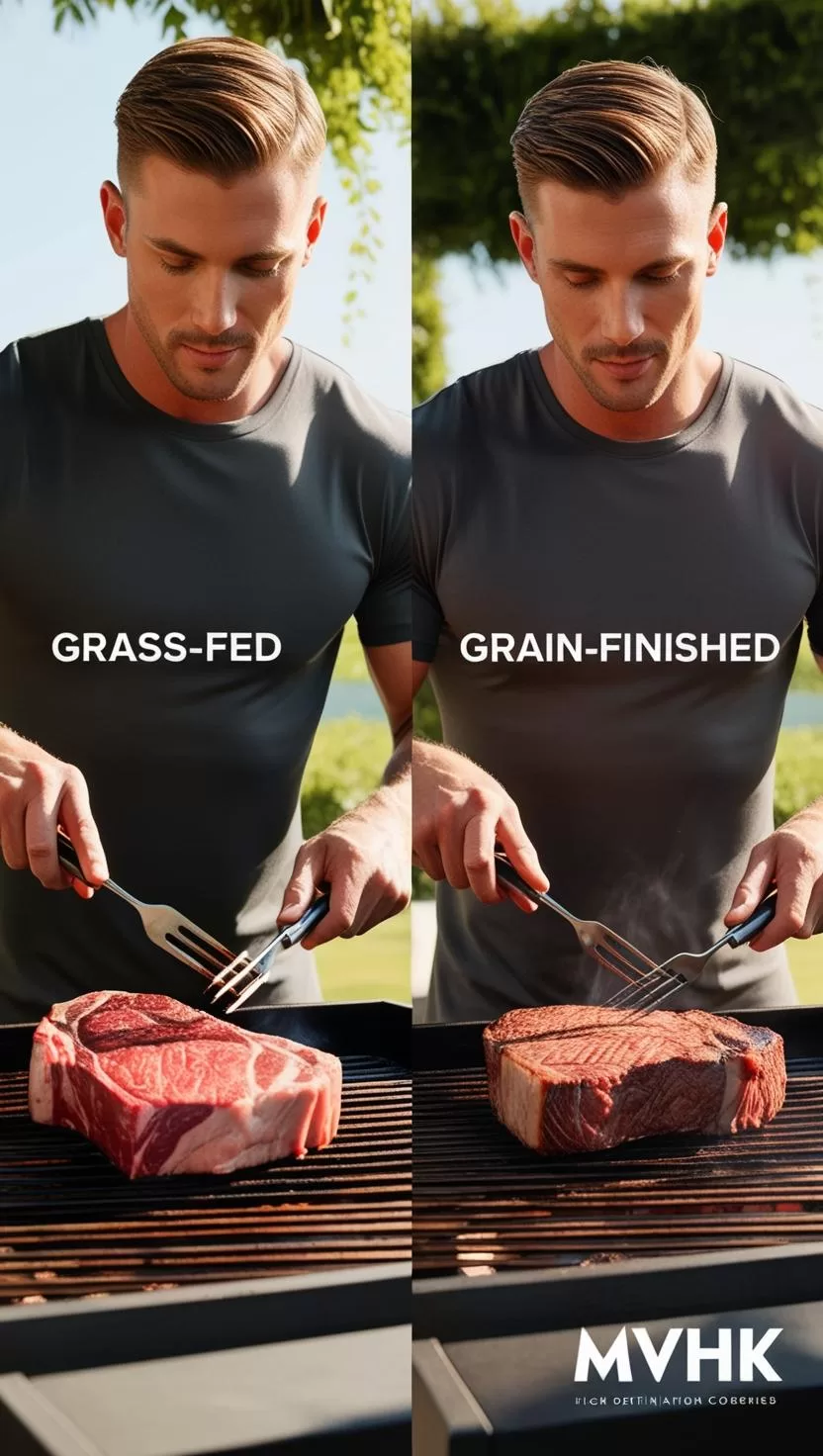 Split comparison of grain-fed vs. grass-fed beef nutrition