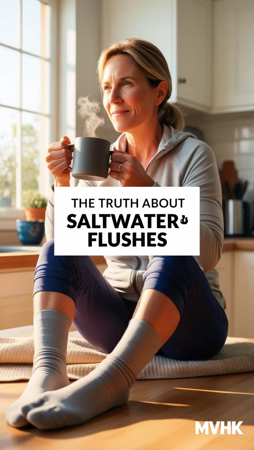 Woman doing saltwater flush post-injury