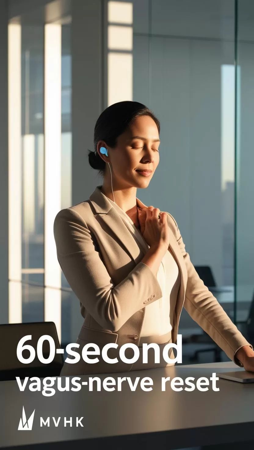 Professional using 60‑second hack to calm fight or flight response”