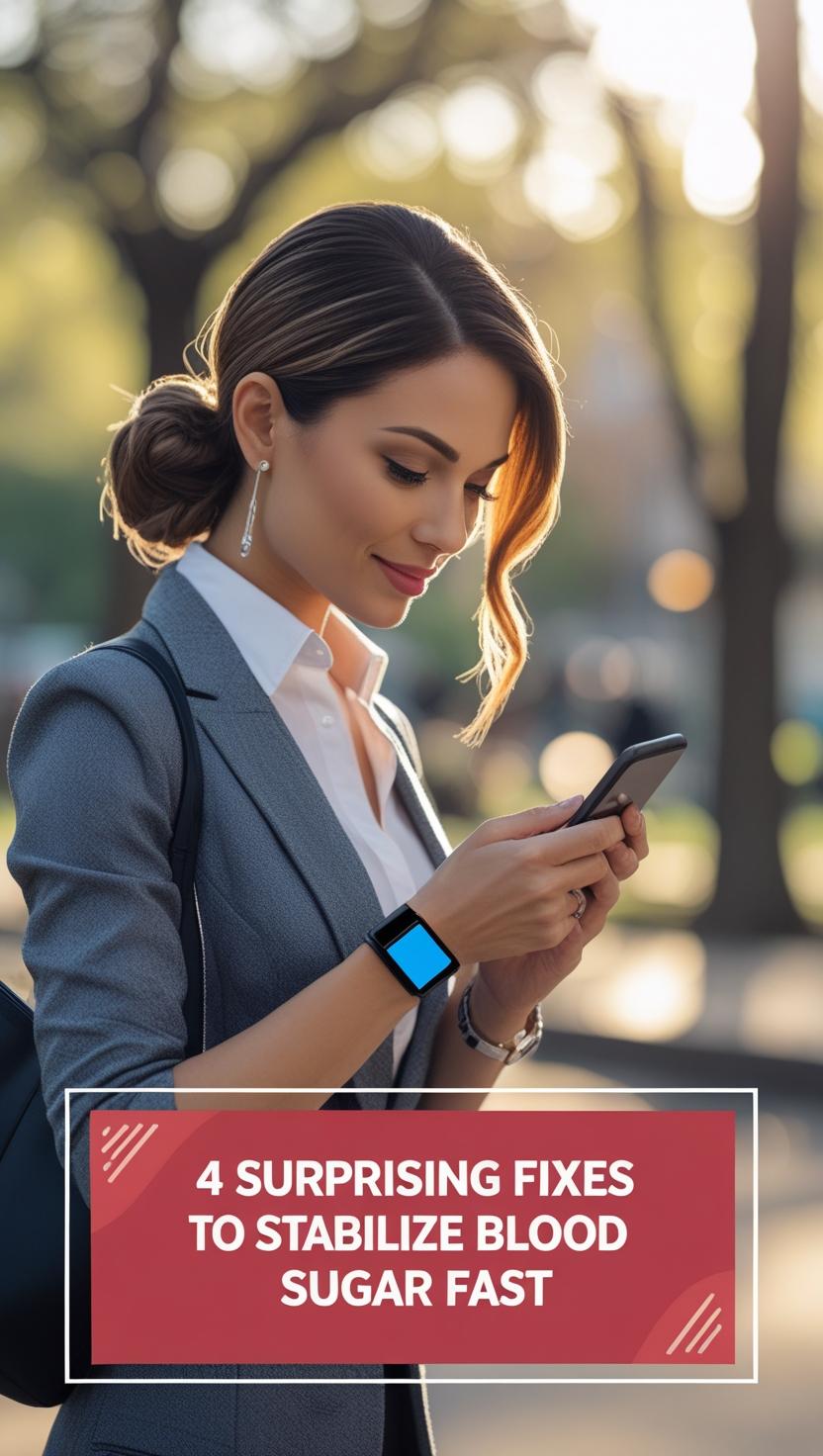Woman walking post-lunch wearing glucose tracker