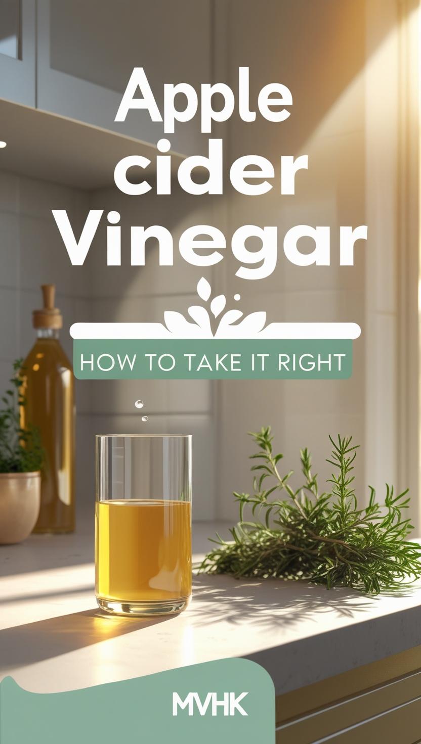 Glass of apple cider vinegar in kitchen for gut health