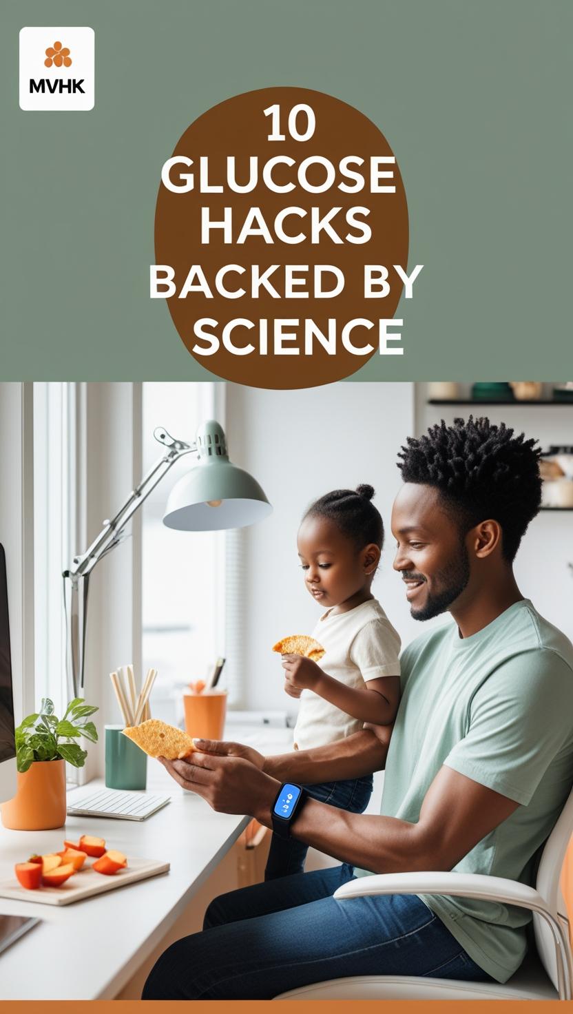 Parent with CGM holding savory breakfast for glucose hack tip