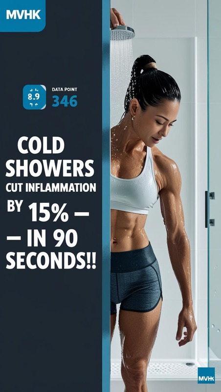 Woman finishing cold shower post-workout, inflammation recovery
