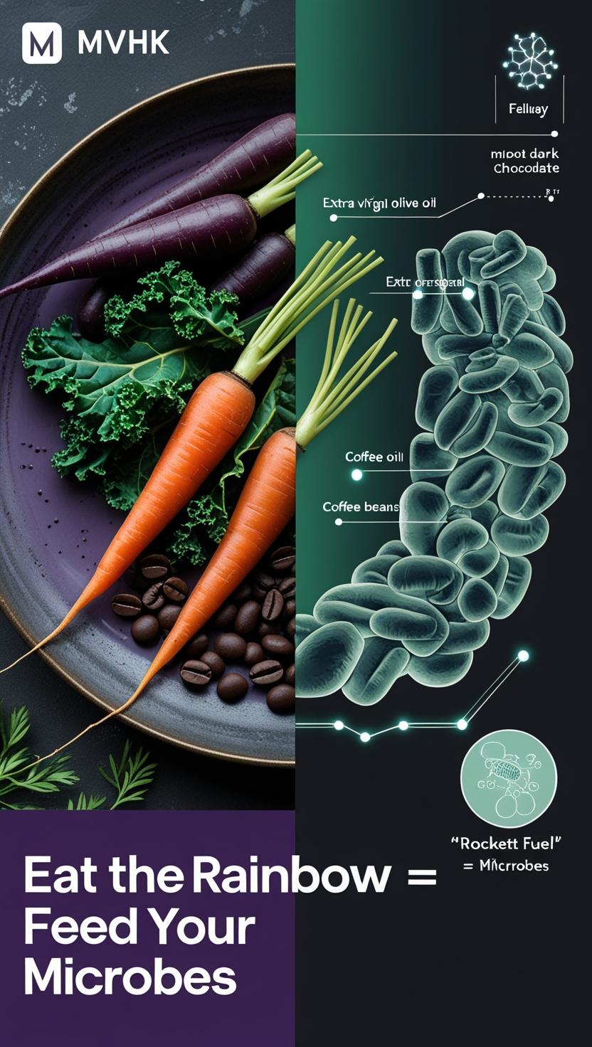 Polyphenol-rich rainbow foods for gut microbiome diversity