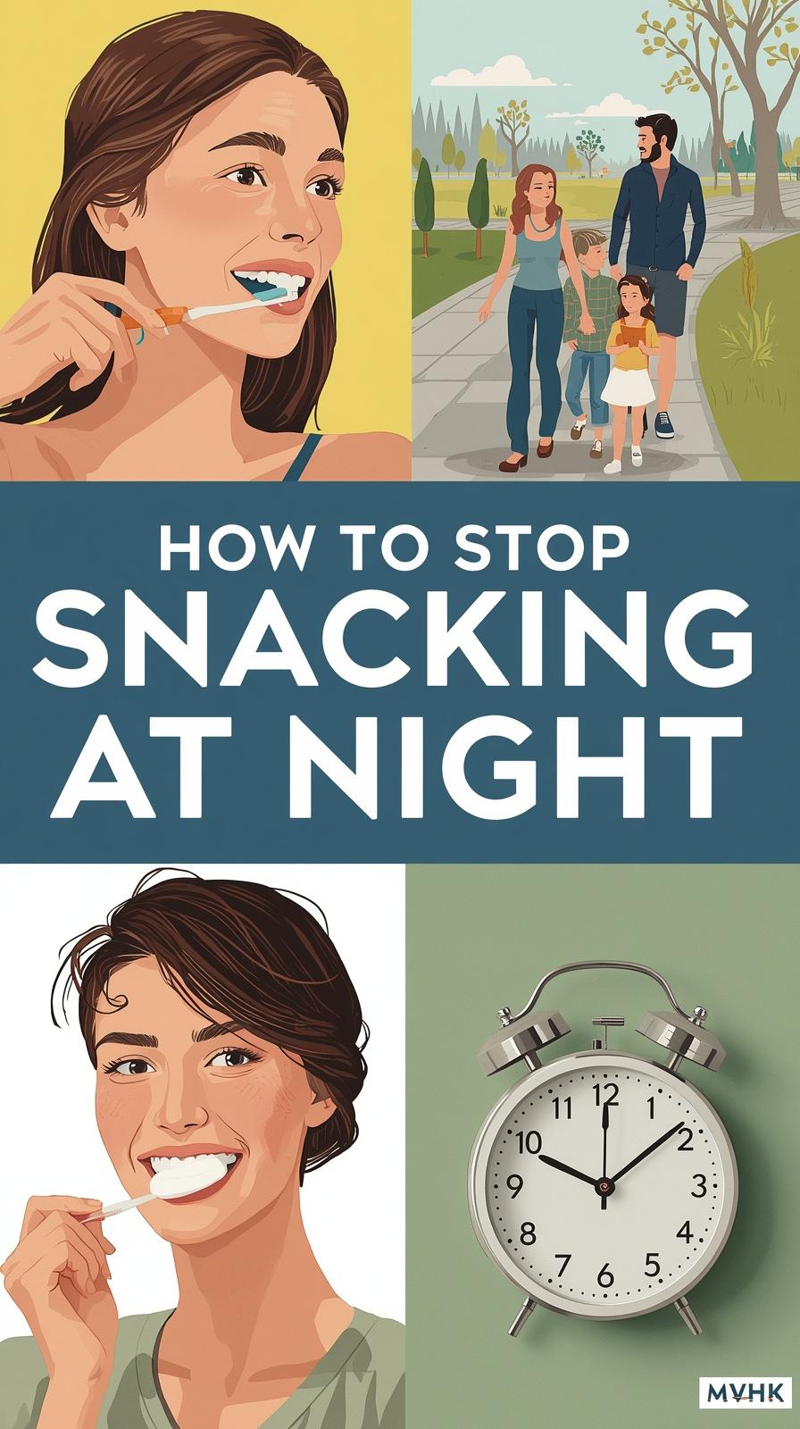 “How to stop snacking at night - infographic for busy professionals”