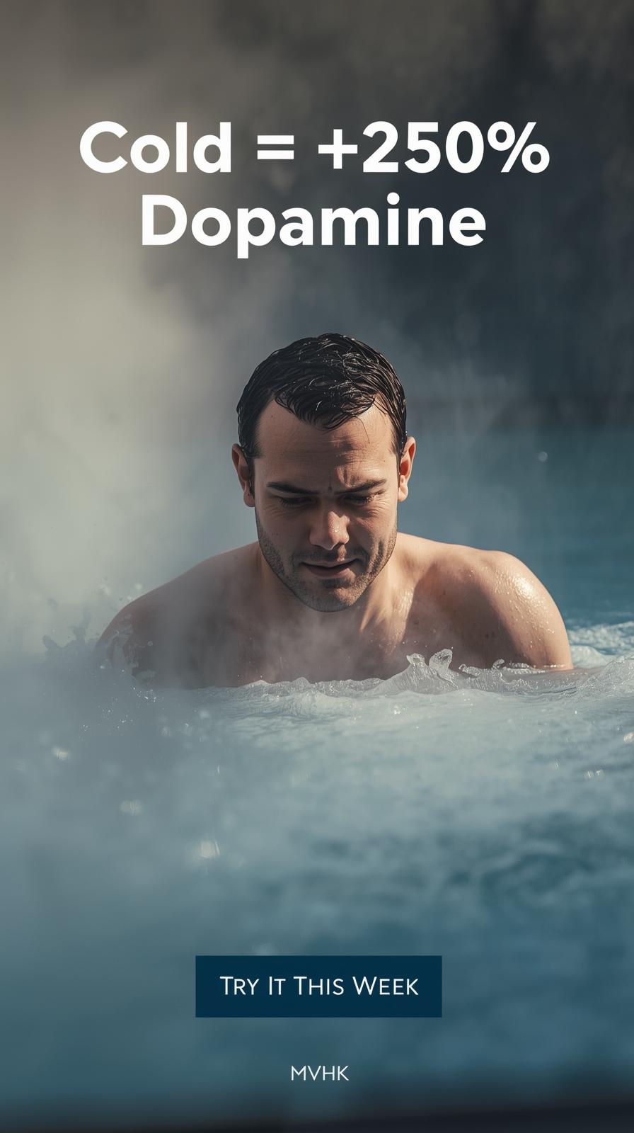 man having cold bath