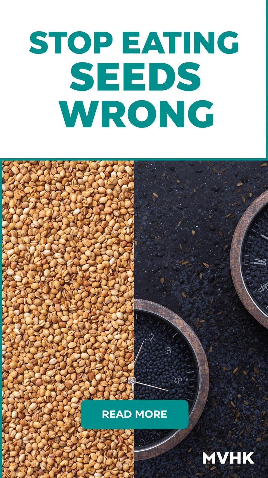 different seeds on the table with watch