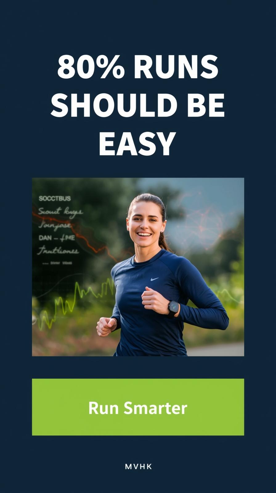 Runner using smartwatch at conversational pace outdoors, illustrating the 80% easy run strategy.