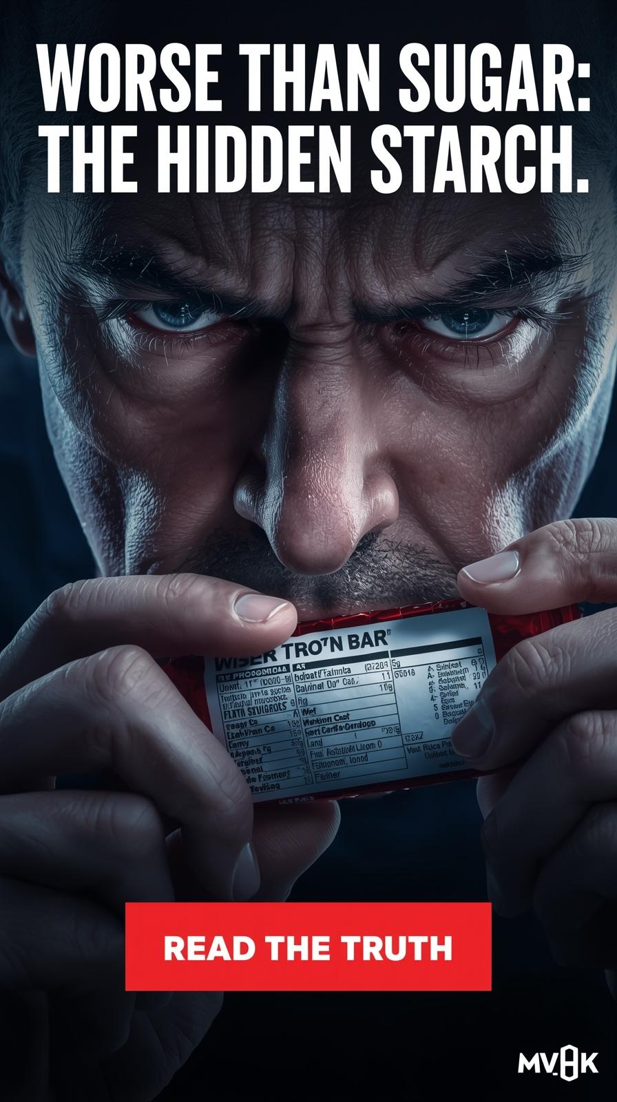 Person reading nutrition label looking for maltodextrin and modified food starch ingredients.