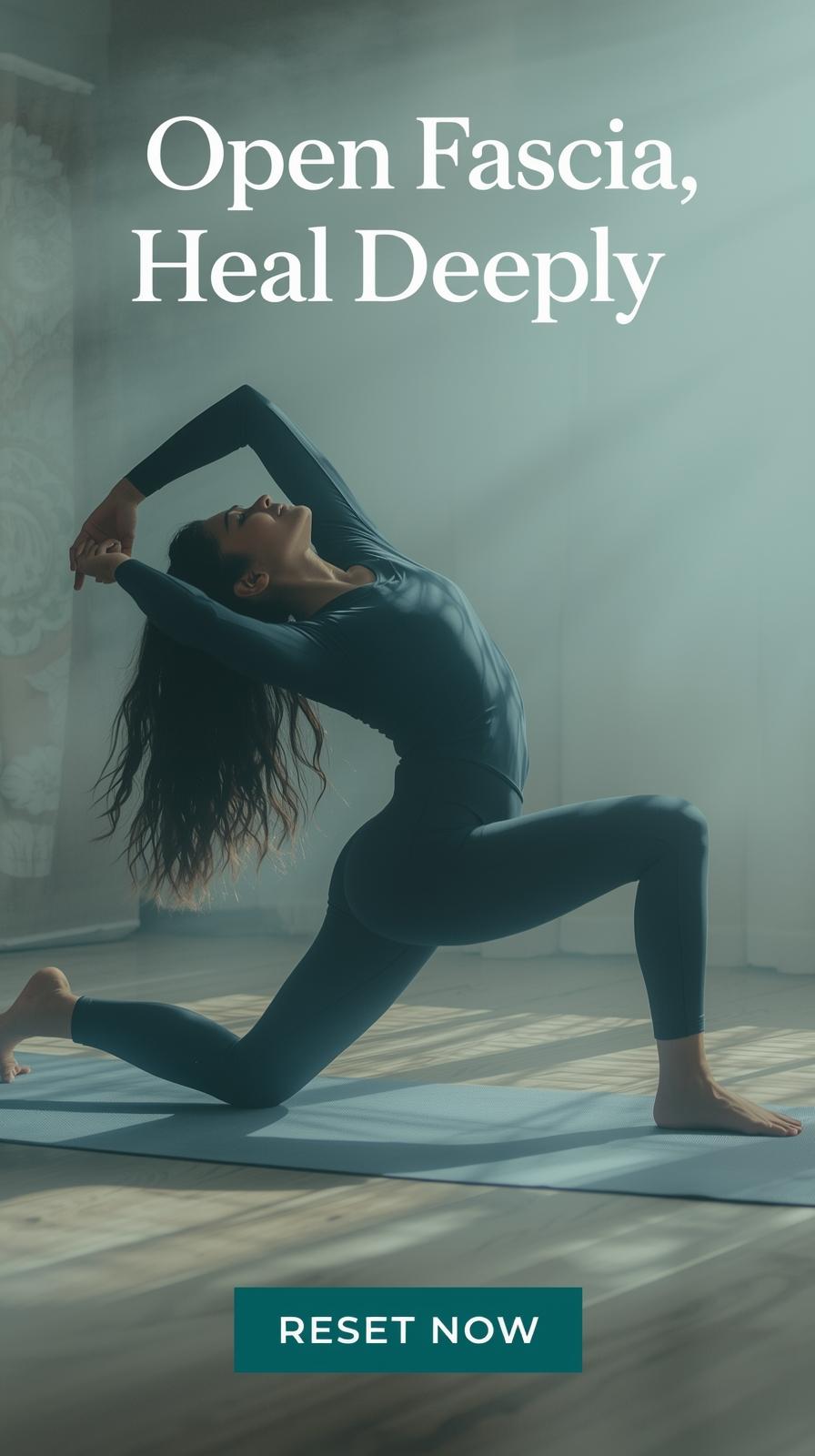 Woman shaking in natural light during fascia and lymph reset routine