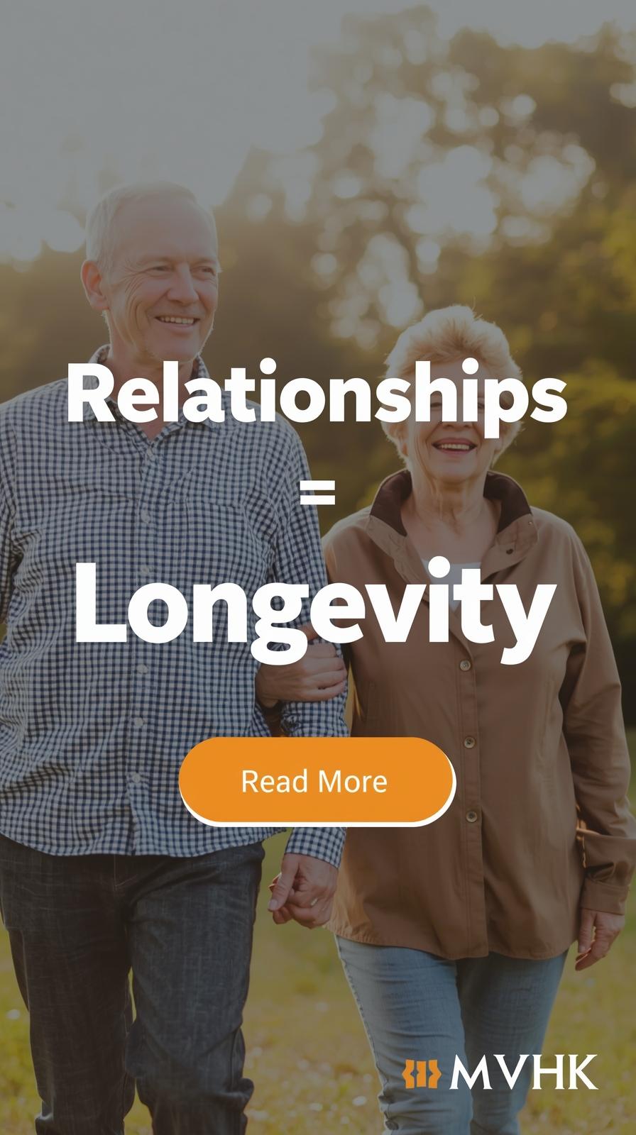 older adults walking together outdoors illustrating relationship longevity health benefits