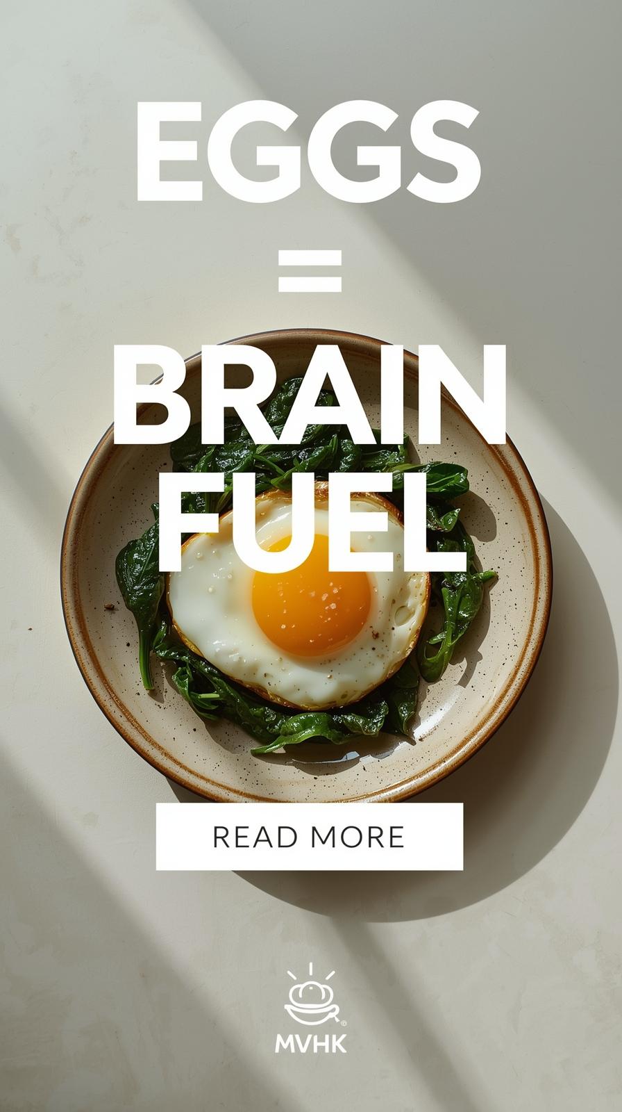 Pasture-raised eggs with greens for cognitive multivitamin brain health
