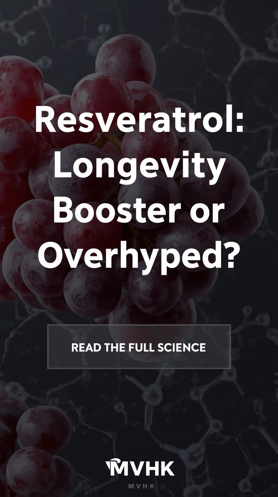 Resveratrol supplement and molecular structure representing longevity research