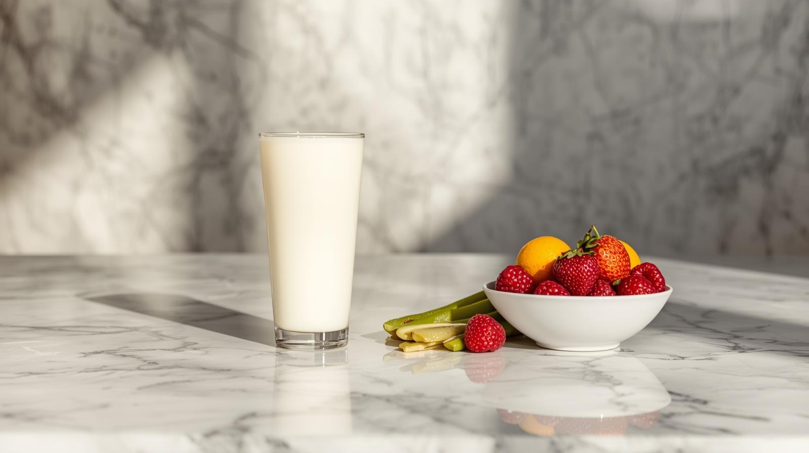 kefir and yogurt on kitchen counter for gut health