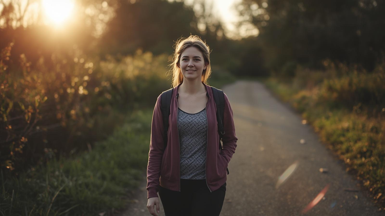 person walking in zone 2 cardio for mitochondrial longevity
