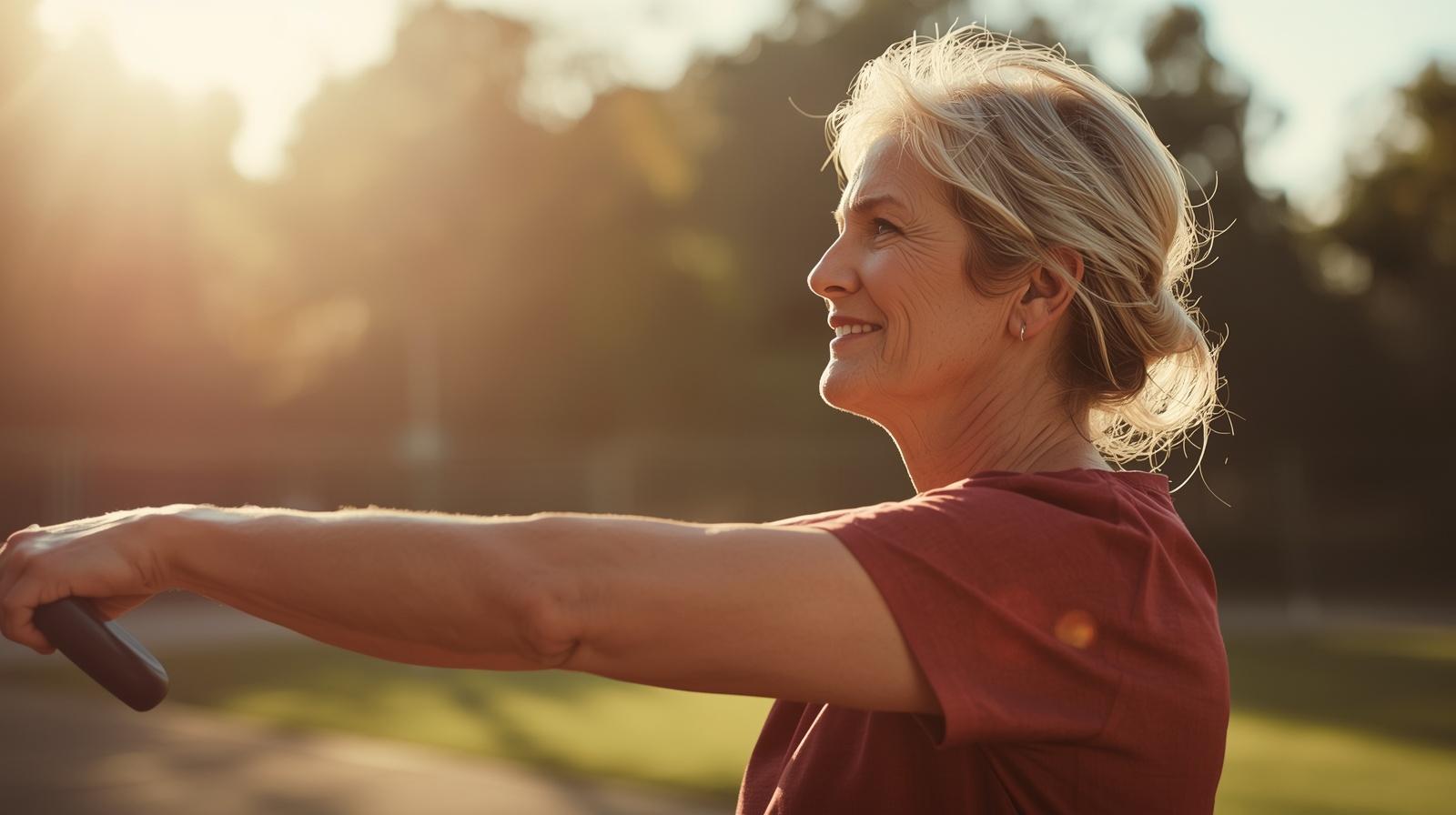 person exercising outdoors for longevity and biological age reduction