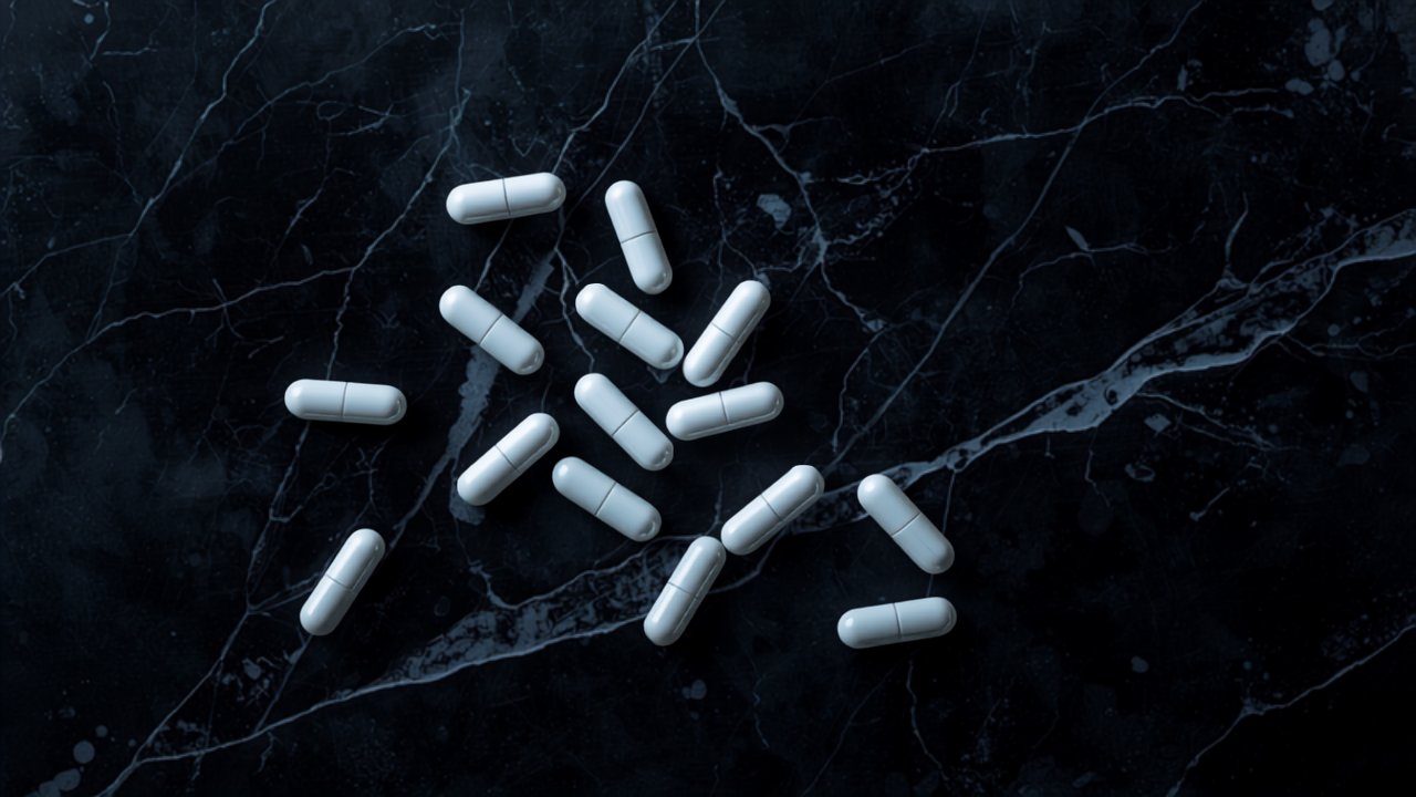 Molecular structure of tyrosine amino acid against dark scientific background — study of 270,000 people links high blood tyrosine to shorter male lifespan